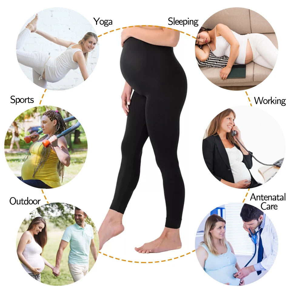 Legging de Grossesse Taille Haute – Confort Absolu & Maintien Parfait