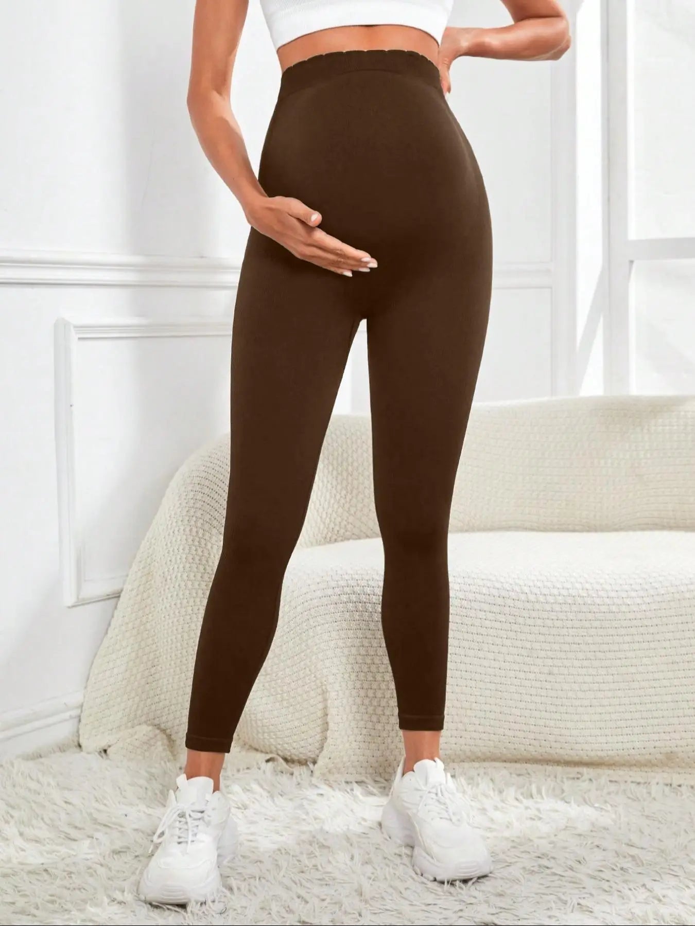 Leggings de Maternité Ultra Confort – Taille Haute Soutien du Ventre | Yoga, Fitness & Quotidien