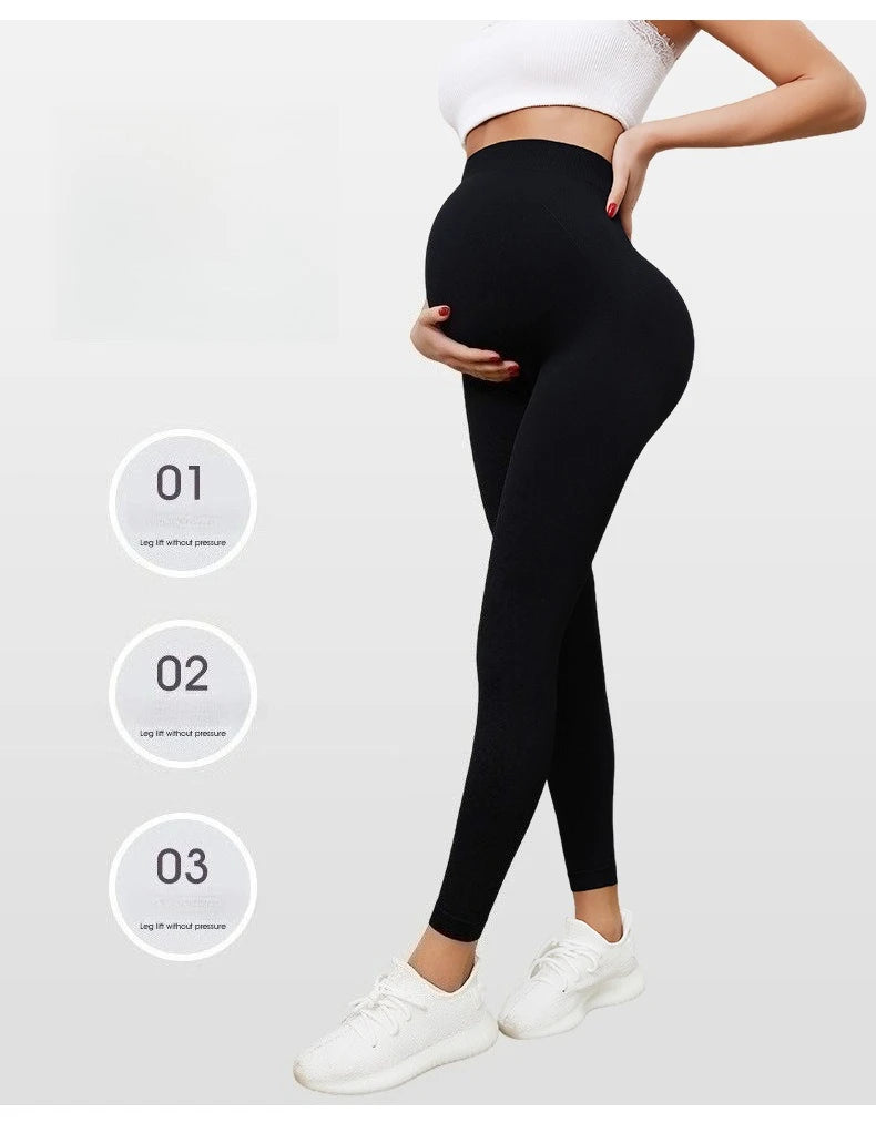 Leggings Sans Coutures pour Femmes Enceintes – Grossesse Confort & Liberté de Mouvement