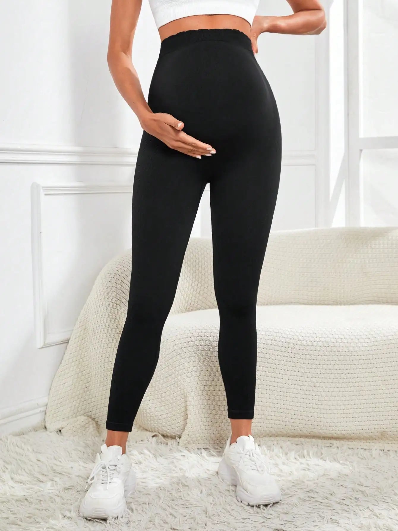 Leggings de Maternité Ultra Confort – Taille Haute Soutien du Ventre | Yoga, Fitness & Quotidien