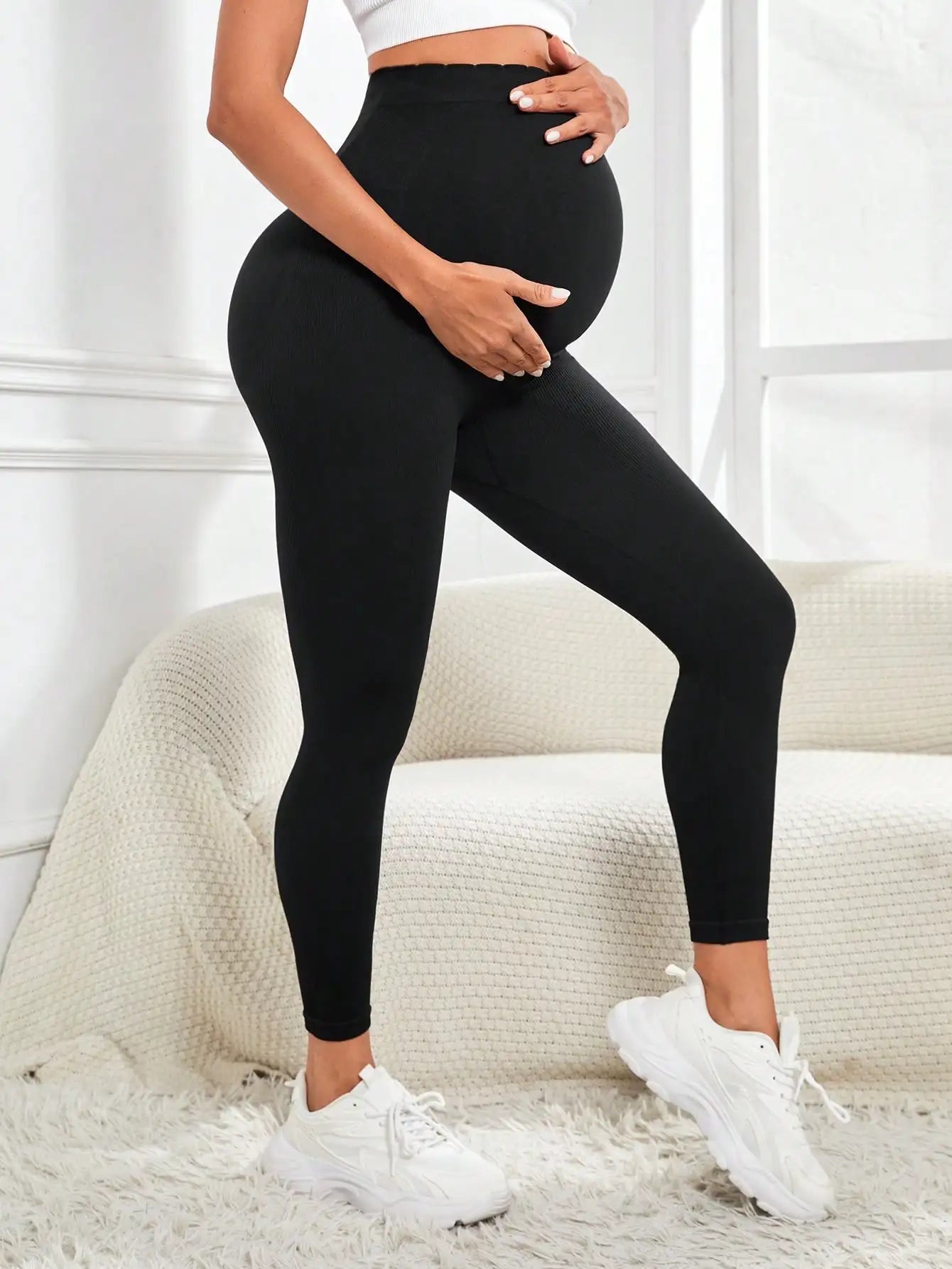 Leggings de Maternité Ultra Confort – Taille Haute Soutien du Ventre | Yoga, Fitness & Quotidien