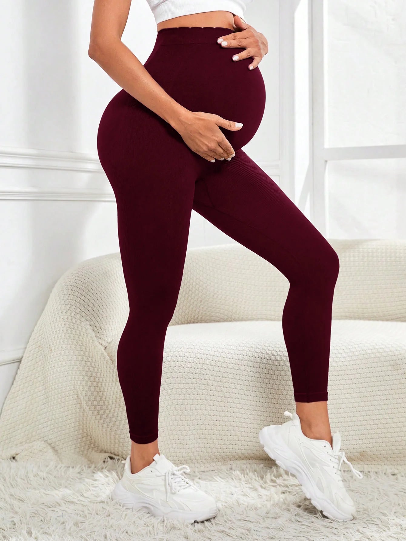 Leggings de Maternité Ultra Confort – Taille Haute Soutien du Ventre | Yoga, Fitness & Quotidien