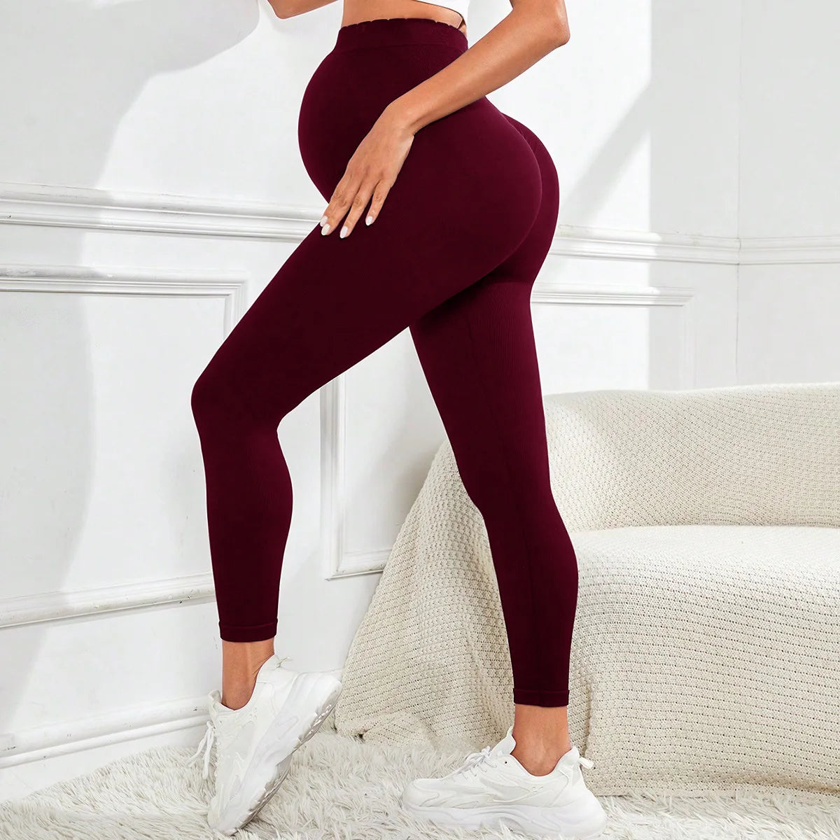 Leggings de Maternité Ultra Confort – Taille Haute Soutien du Ventre | Yoga, Fitness & Quotidien